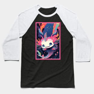 Cute Axolotl Anime Art Design | Cute Animals | Axolotl Hentaii Chibi Kawaii Design Baseball T-Shirt